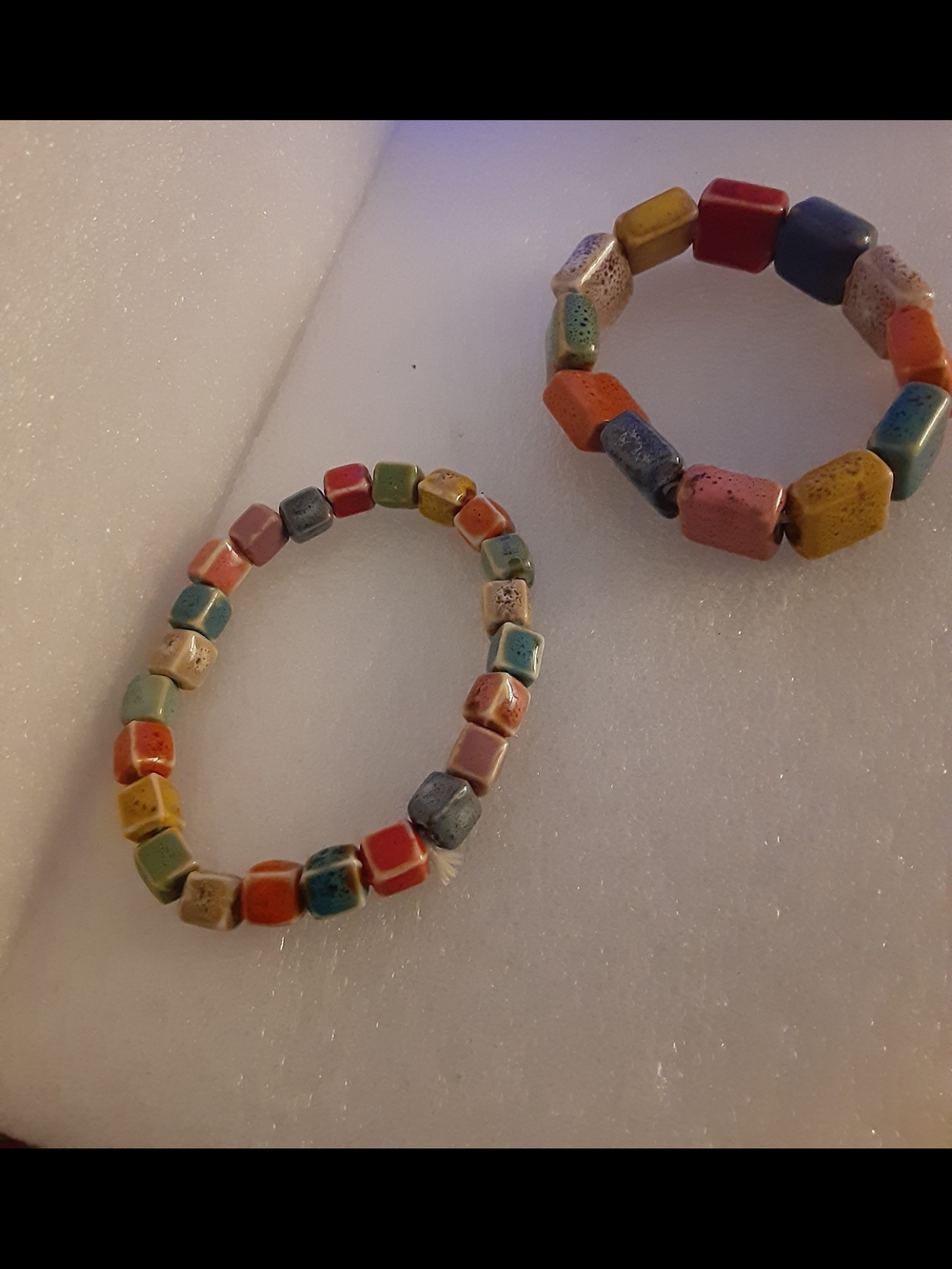 Colorful Multicolored Ceramic Bead Bracelet - Women Jewelry